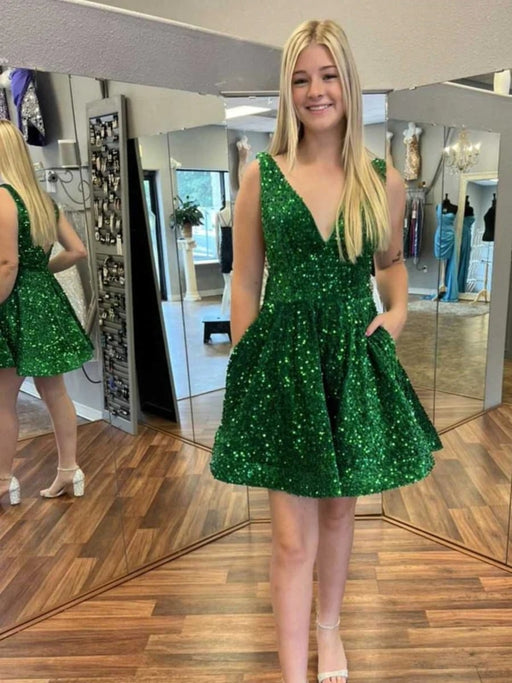 green hoco dresses